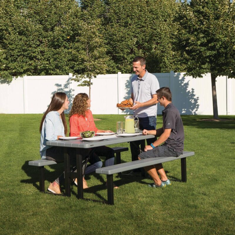 Lifetime Folding High-Density Polyethylene HDPE Picnic Table, Wilson Gray (60359) - Image 18