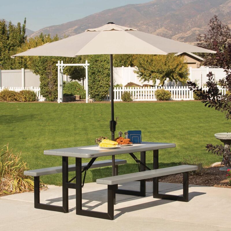 Lifetime Folding High-Density Polyethylene HDPE Picnic Table, Wilson Gray (60359) - Image 15