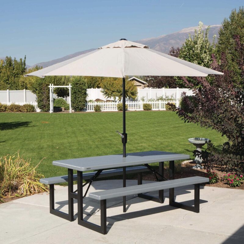 Lifetime Folding High-Density Polyethylene HDPE Picnic Table, Wilson Gray (60359) - Image 13