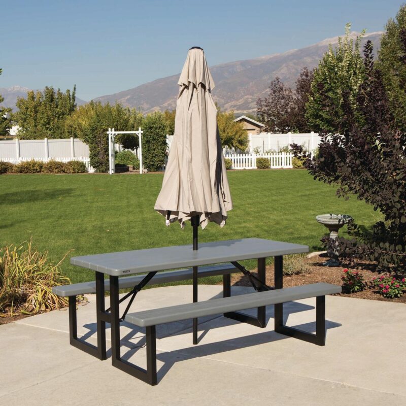 Lifetime Folding High-Density Polyethylene HDPE Picnic Table, Wilson Gray (60359) - Image 12