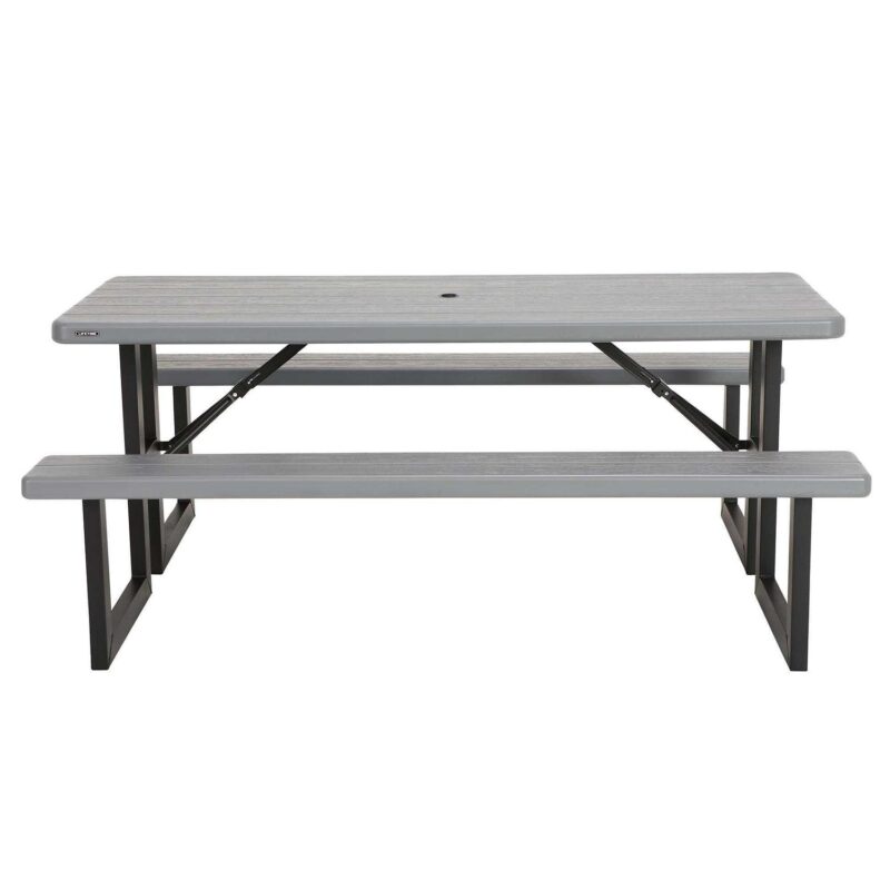 Lifetime Folding High-Density Polyethylene HDPE Picnic Table, Wilson Gray (60359) - Image 4