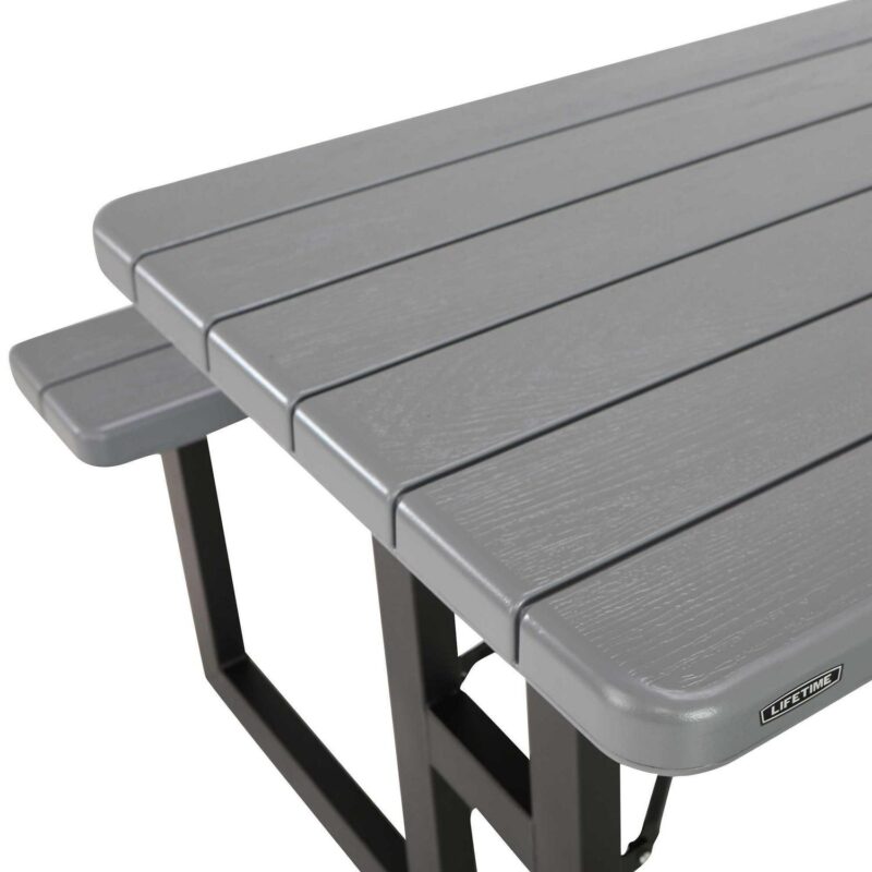 Lifetime Folding High-Density Polyethylene HDPE Picnic Table, Wilson Gray (60359) - Image 5
