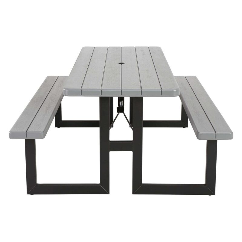 Lifetime Folding High-Density Polyethylene HDPE Picnic Table, Wilson Gray (60359) - Image 3