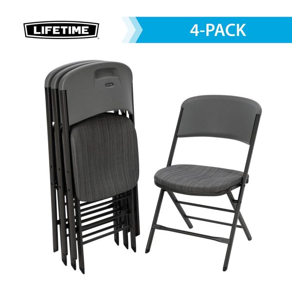 Lifetime Padded Folding Chair - 4 Pk, Adult (Commercial), Urban Gray - 480426