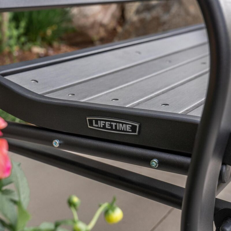 Lifetime Products Outdoor Polystyrene Glider Bench, Harbor Gray (60276) - Image 7