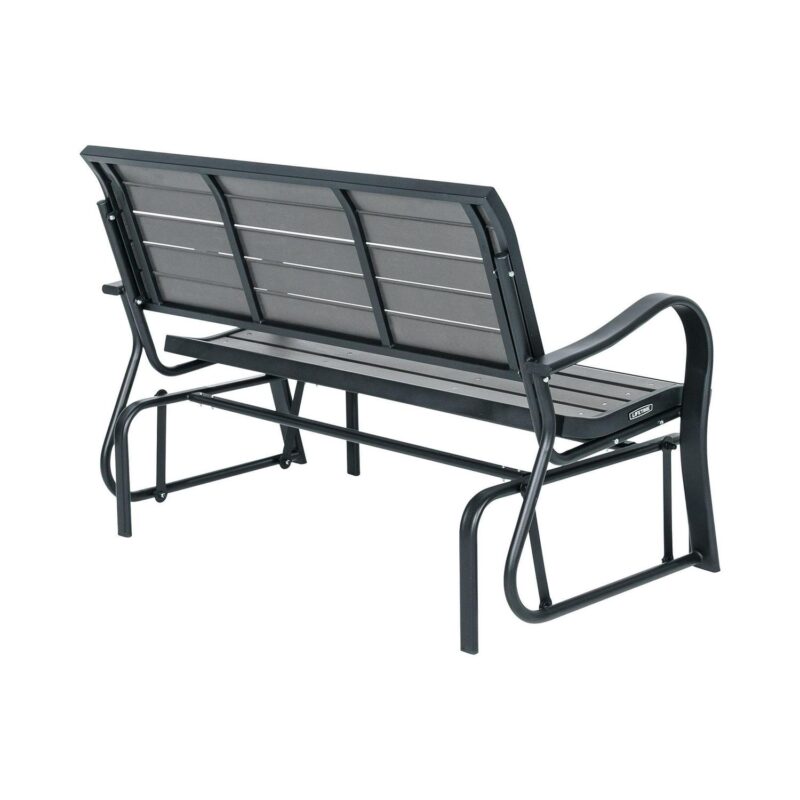 Lifetime Products Outdoor Polystyrene Glider Bench, Harbor Gray (60276) - Image 9