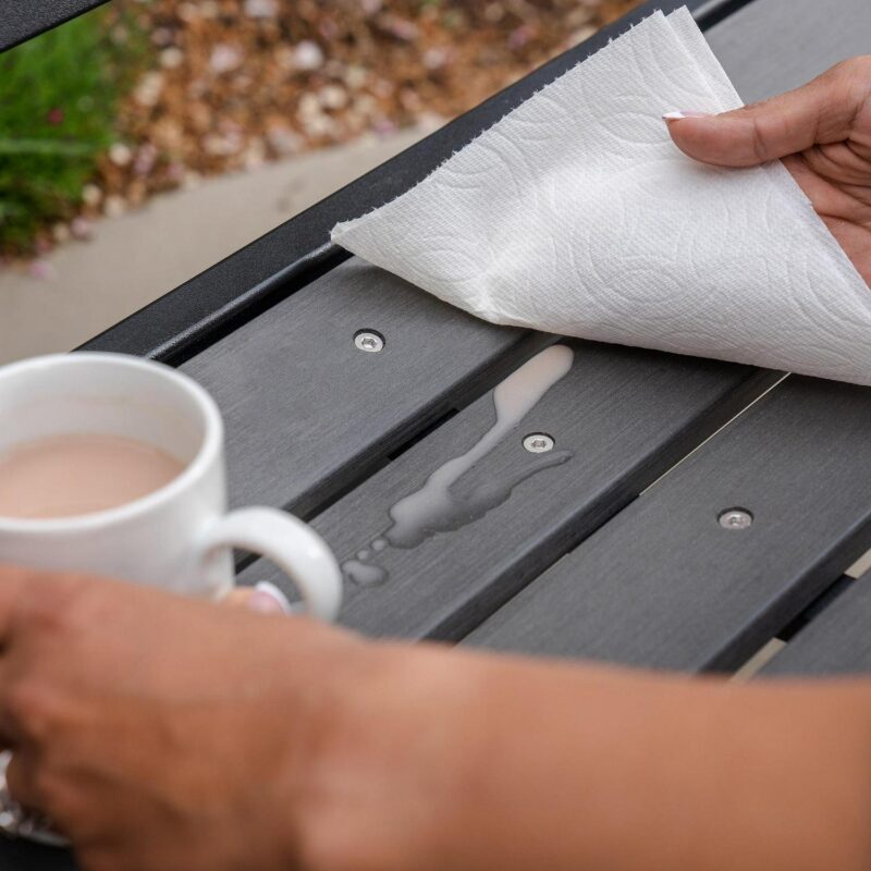 Lifetime Products Outdoor Polystyrene Glider Bench, Harbor Gray (60276) - Image 8