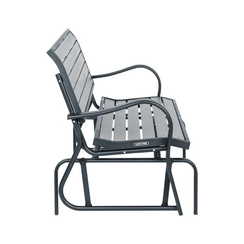 Lifetime Products Outdoor Polystyrene Glider Bench, Harbor Gray (60276) - Image 3