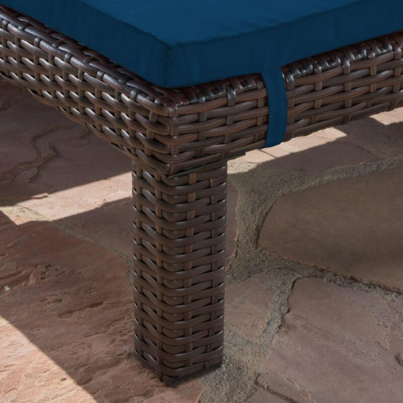 Lilyana Outdoor Chaise Lounge With Cushion, Set of 2, Multibrown, Blue - Image 4