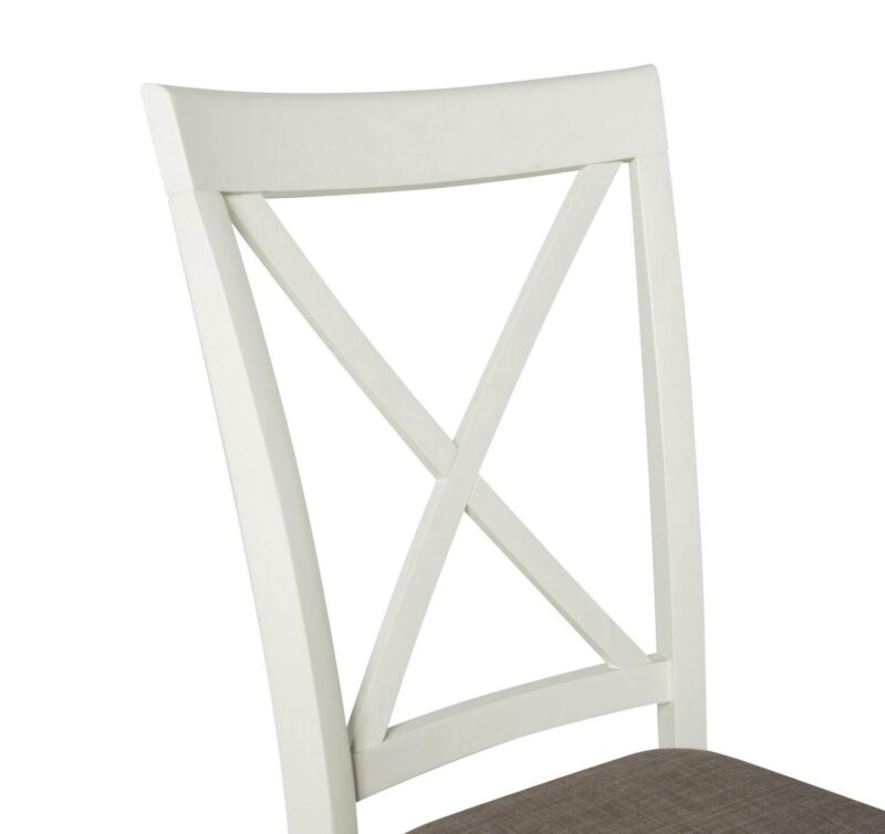 Linon Jane 2 Tone Six Piece Dining Set in Rustic Taupe and Vanilla White Wood - Image 10