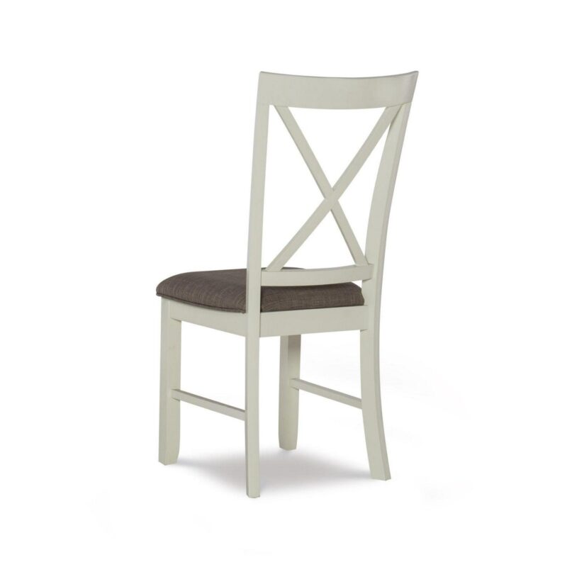 Linon Jane 5 Piece Upholstered Dining Set in Rustic Taupe and Vanilla White Wood - Image 9
