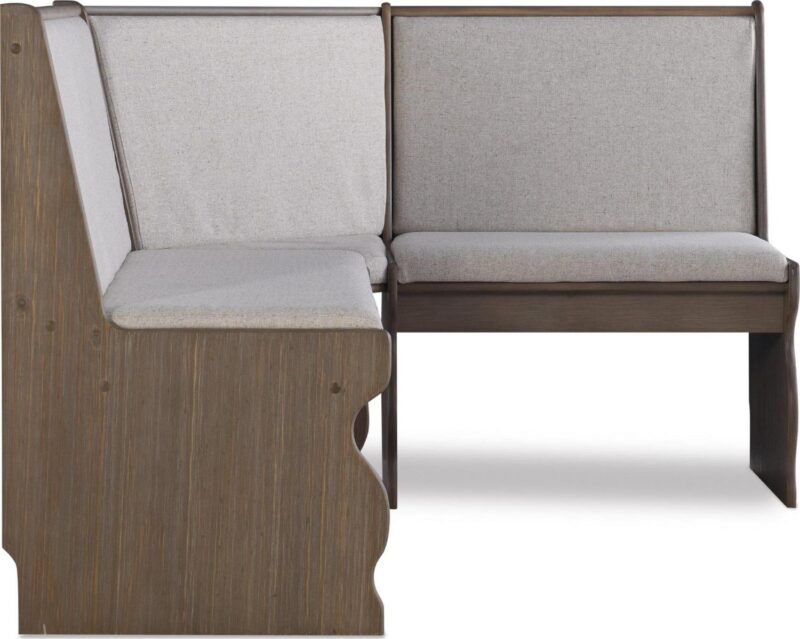Linon Sasha Indoor Farmhouse Corner Dining Breakfast Nook with Table, Bench and Cushion Set, Seats 5-6, Natural/Beige Linen - Image 27