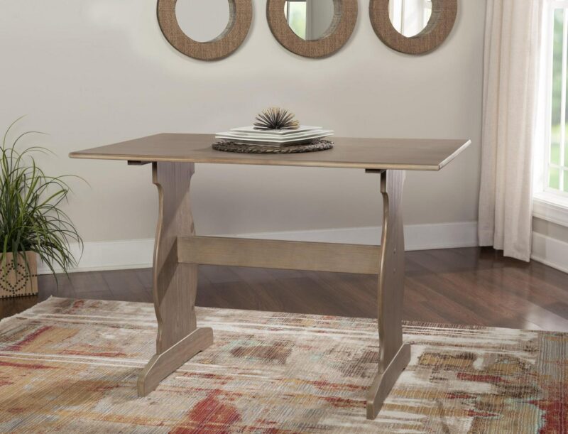 Linon Sasha Indoor Farmhouse Corner Dining Breakfast Nook with Table, Bench and Cushion Set, Seats 5-6, Natural/Beige Linen - Image 28