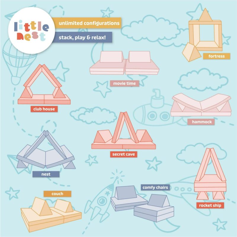 Little Nest Adventure Explorer Couch, Blush Pink for Toddlers - Image 7