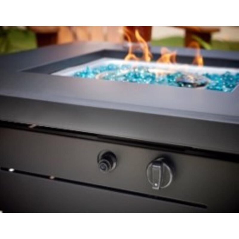 Living Accents Steel Square Propane Fire Pit Black 28 - Image 6