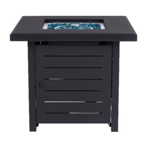 Living Accents Steel Square Propane Fire Pit Black 28
