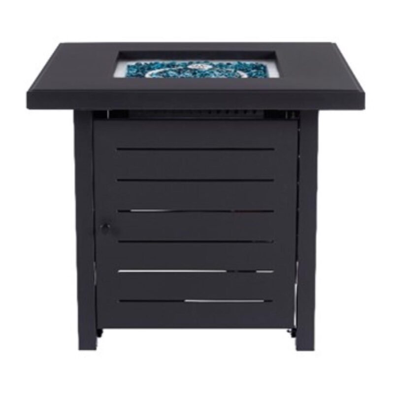 Living Accents Steel Square Propane Fire Pit Black 28