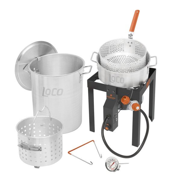 LoCo Cookers Outdoor Propane Surespark 30qt Boil/Fry/Steam Kit with Twist and Steam