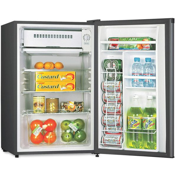 Lorell 3.2 Cubic Foot Compact Refrigerator - 3.20 FtA3 - Manual Defrost - Reversible - 3.20 FtA3 Net Refrigerator Capacity - Black - Steel, Fiberglass, Plastic