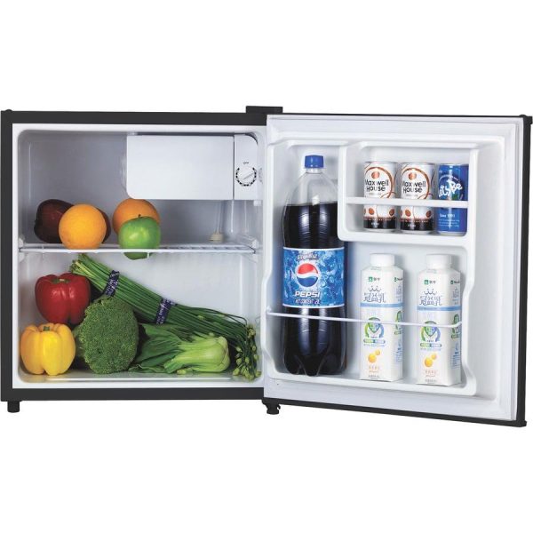 Lorell Compact Refrigerator - 1.60 FtA3 - Manual Defrost - Reversible - 1.60 FtA3 Net Refrigerator Capacity - Black - Steel, Fiberglass, Plastic