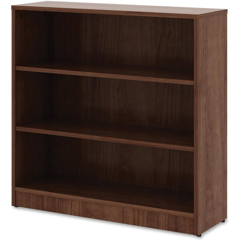 Lorell Walnut Laminate Bookcase - 36  Height X 36  Width X 12  Depth - Sturdy, Adjustable Feet, Adjustable Shelf - Walnut - Laminate - 1 Each - Image 3
