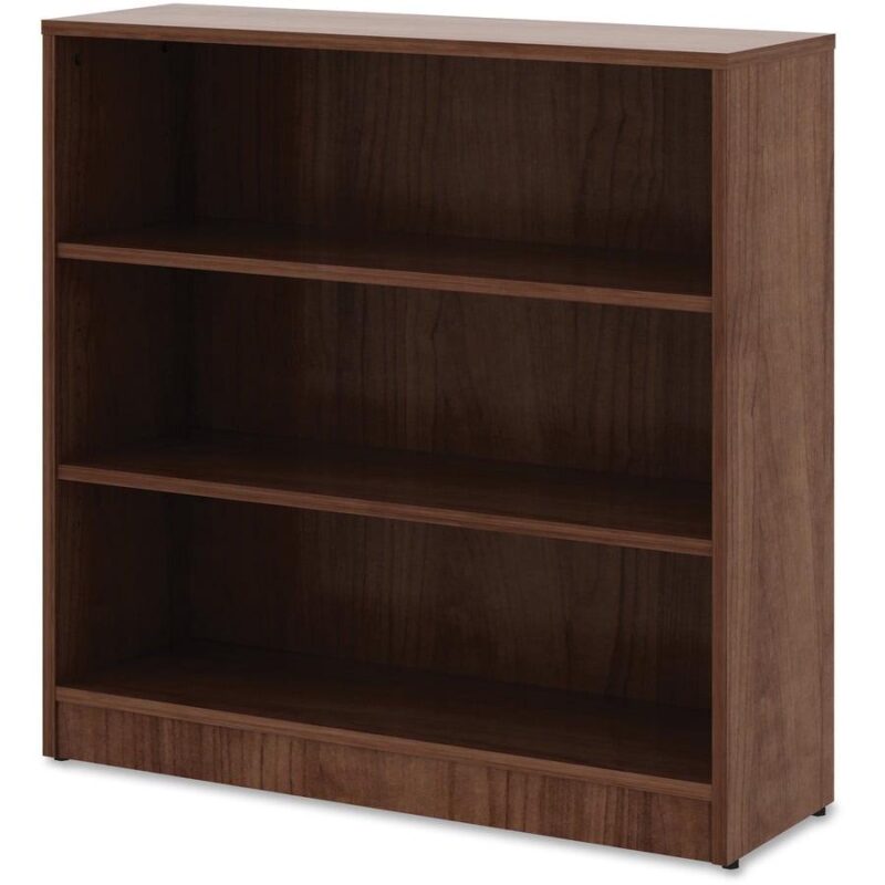 Lorell Walnut Laminate Bookcase - 36  Height X 36  Width X 12  Depth - Sturdy, Adjustable Feet, Adjustable Shelf - Walnut - Laminate - 1 Each - Image 7