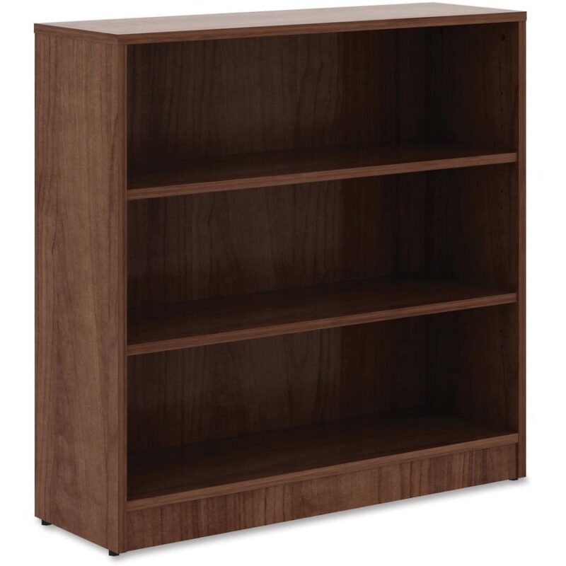 Lorell Walnut Laminate Bookcase - 36  Height X 36  Width X 12  Depth - Sturdy, Adjustable Feet, Adjustable Shelf - Walnut - Laminate - 1 Each - Image 4