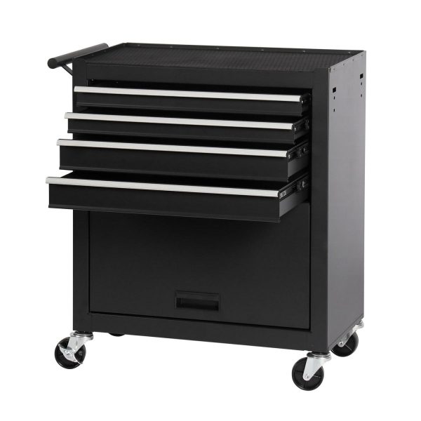 MAYEERTY 4-Drawer Rolling Tool Chest with Lock and Key, Tool Storage Cabinet with Wheels, Tool Organizer Box for Garage, Warehouse