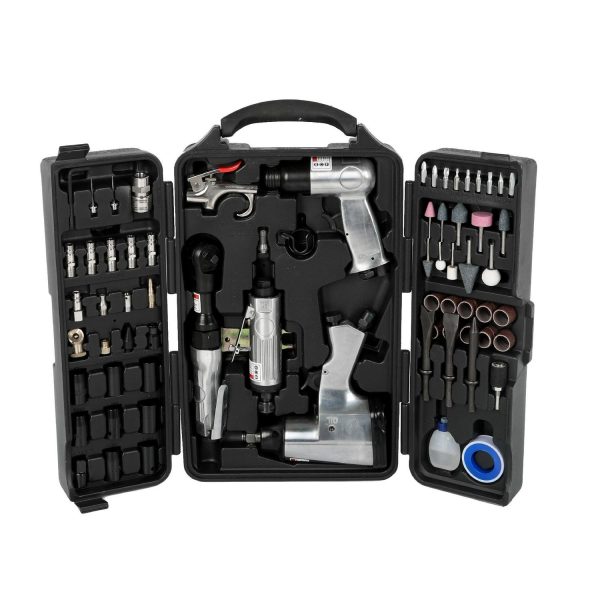 MAYEERTY 71 Piece Air Tool and Accessories Kit, Impact Wrench, Air Ratchet, Die Grinder, Aire Hammer, Hose Fittings, Storage Case
