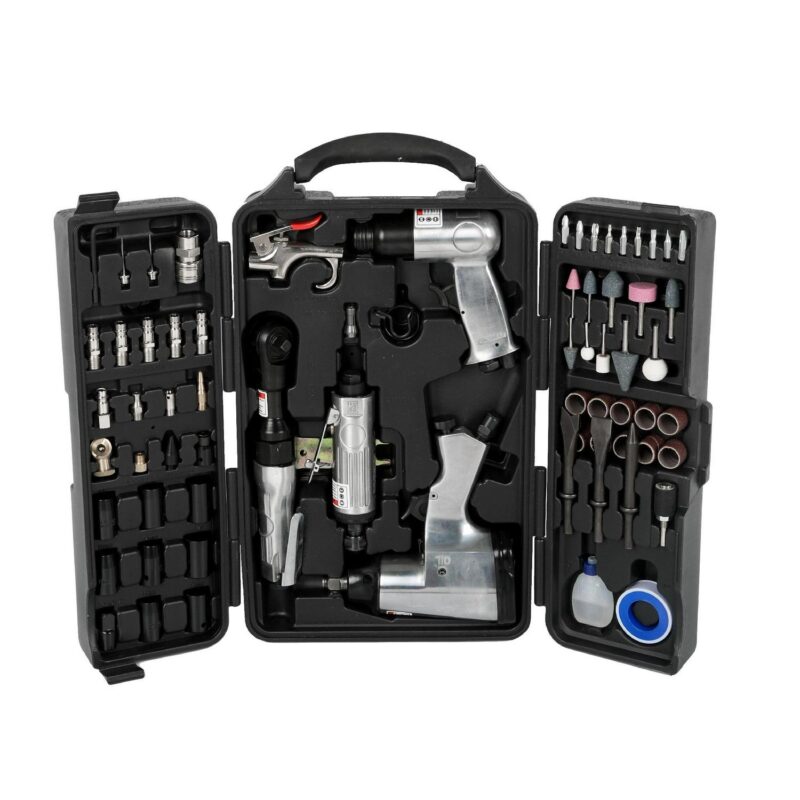 MAYEERTY 71 Piece Air Tool and Accessories Kit, Impact Wrench, Air Ratchet, Die Grinder, Aire Hammer, Hose Fittings, Storage Case