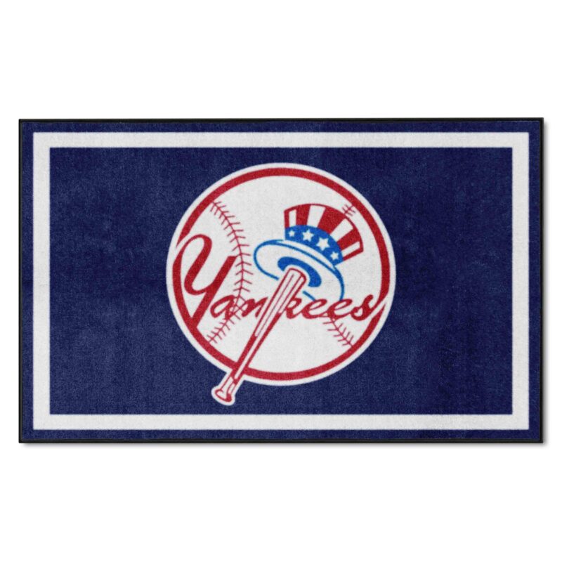 MLB Yankees 4 x 6 Foot Plush Non-Skid Area Rug
