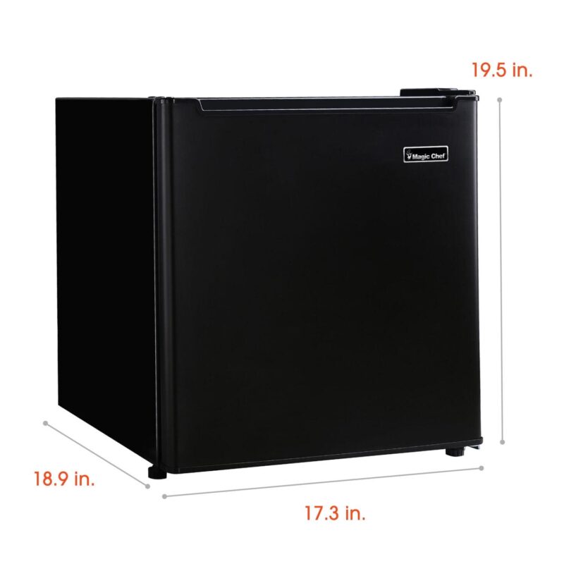 Magic Chef 1.7 Cu ft One-Door No Freezer Mini Fridge, Black, E-Star - Image 2
