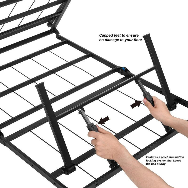Mainstays 14  High Quad Fold Steel Platform Bed Frame, Twin XL - Image 2