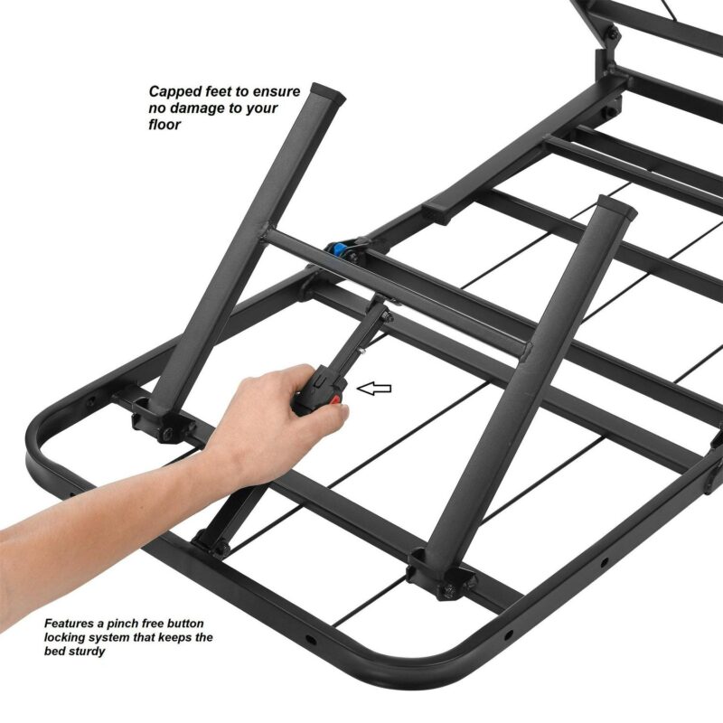 Mainstays 14  High Quad Fold Steel Platform Bed Frame, Twin XL - Image 4