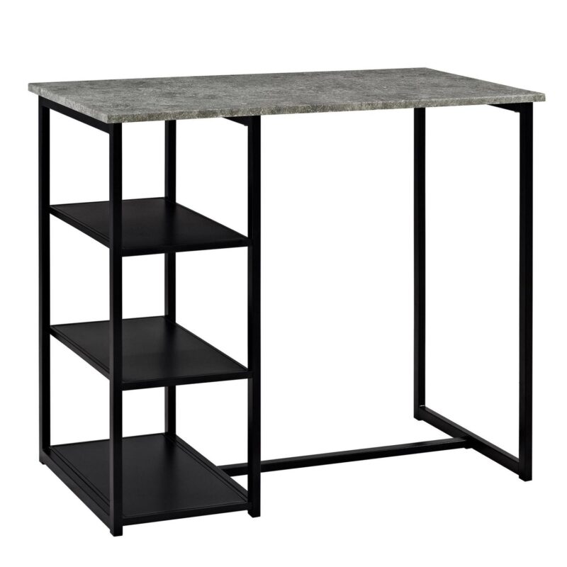 Mainstays 3-Piece Metal Pub Set with Faux Concrete Top, Gray and Black - Image 10