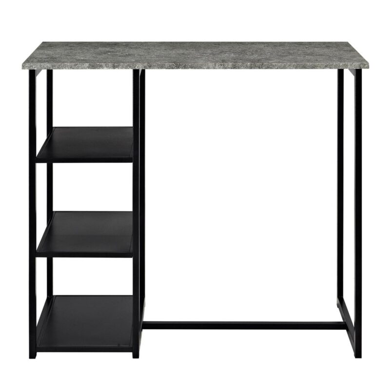 Mainstays 3-Piece Metal Pub Set with Faux Concrete Top, Gray and Black - Image 4