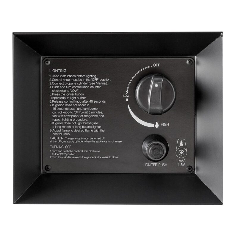 Mainstays 42  Rectangle Black Finish Modern Steel Fire Pit: 42  x 20  50000 BTU Propane Fire Pit Table with Lid, Tank Hideaway and Cover - Image 5