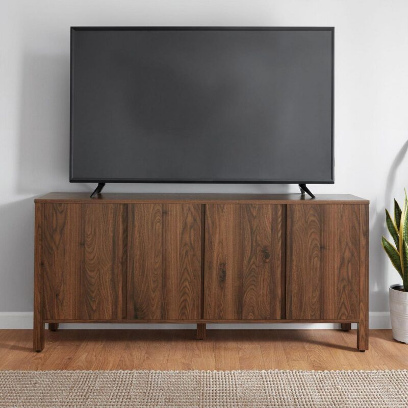 Mainstays 4-Door TV Console for TVa s up to 65a , Canyon Walnut Finish