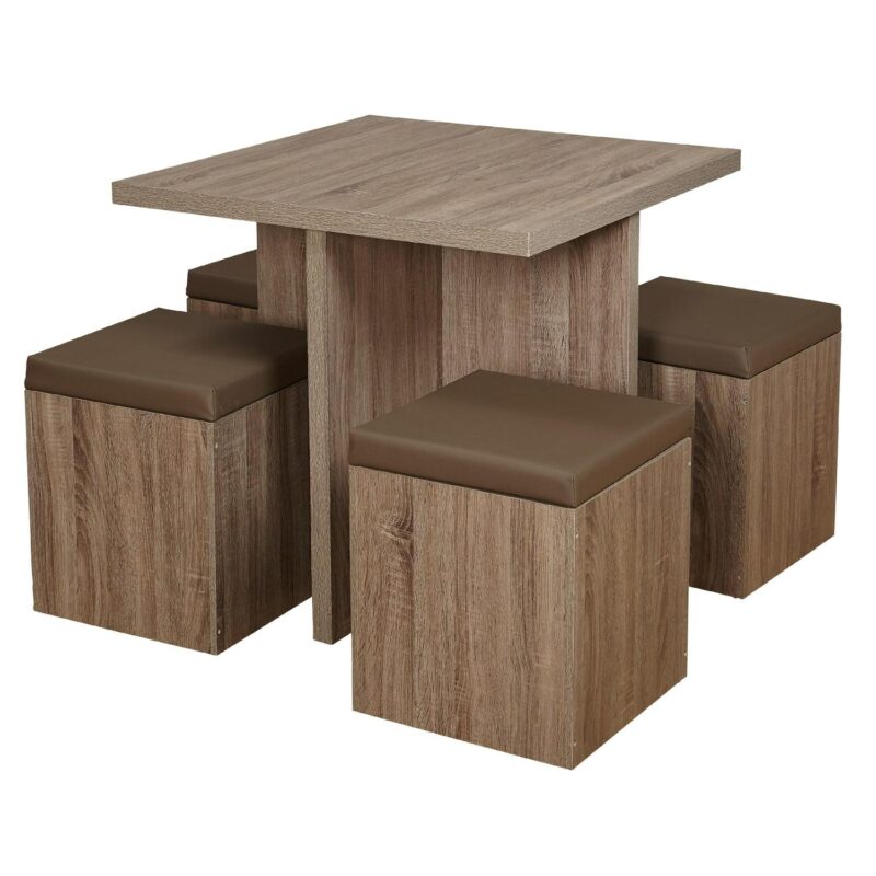 Mainstays 5-Piece Dexter Dining Room/Kitchen Set with Storage Ottoman, Multiple Colors - Image 5