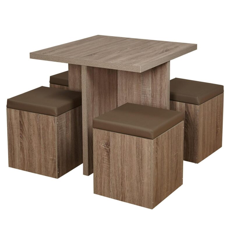 Mainstays 5-Piece Dexter Dining Room/Kitchen Set with Storage Ottoman, Multiple Colors - Image 6