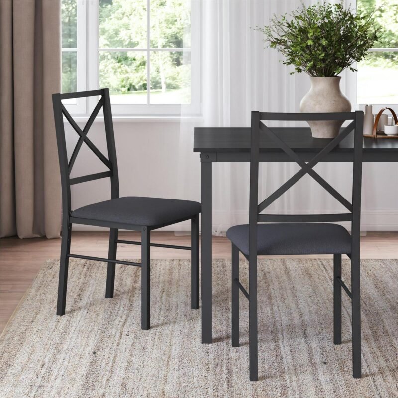 Mainstays 5-Piece Dining Table and Chair Set for 4, Black - Image 4
