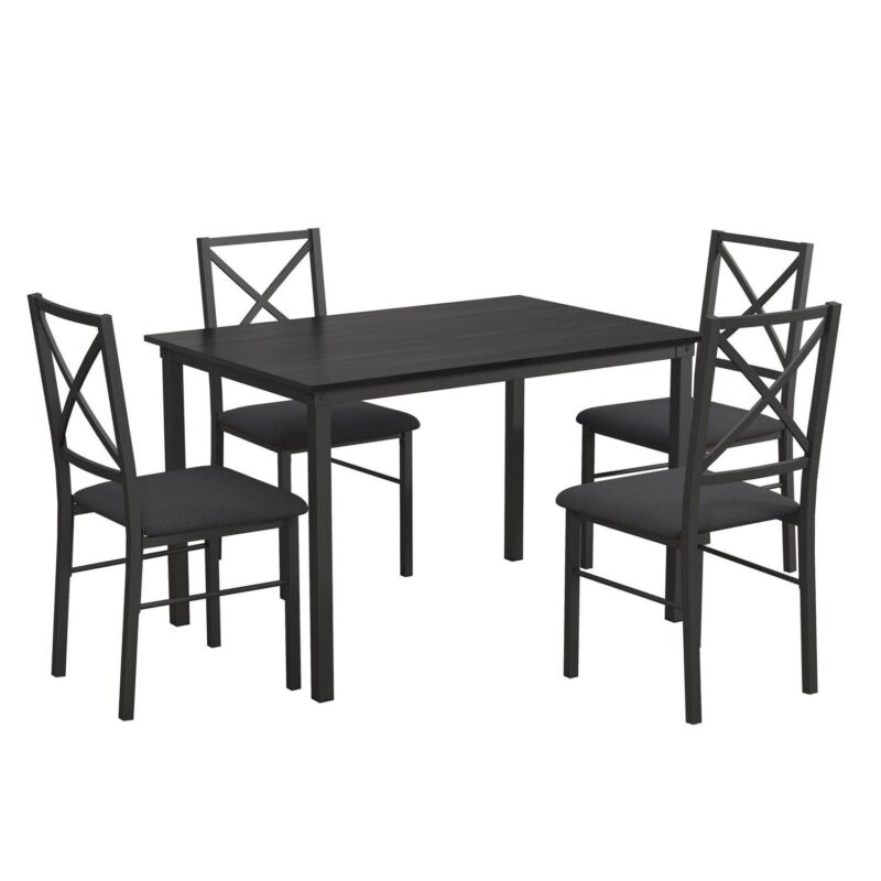 Mainstays 5-Piece Dining Table and Chair Set for 4, Black - Image 6