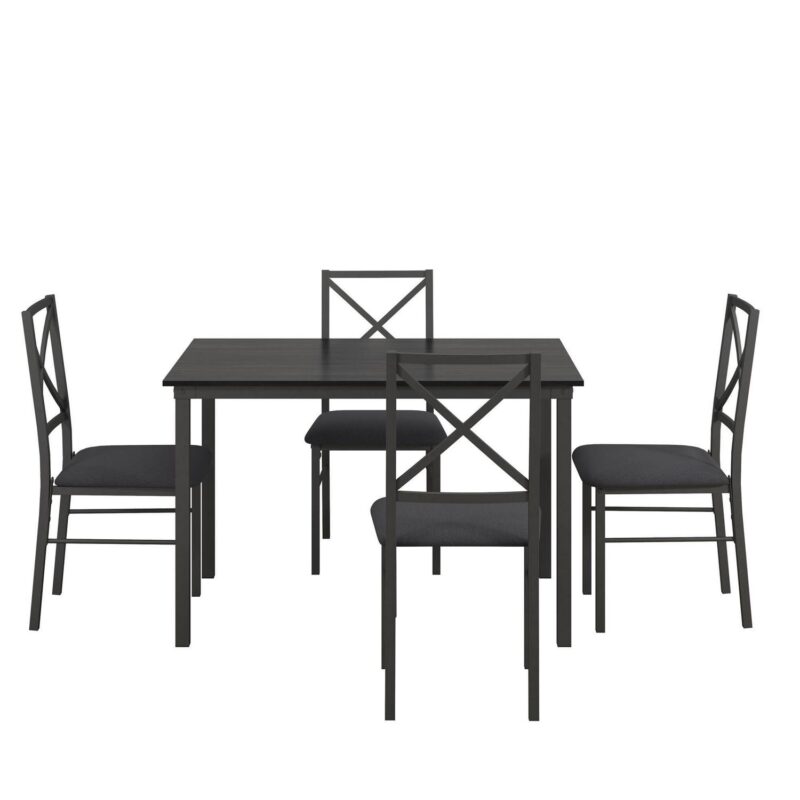 Mainstays 5-Piece Dining Table and Chair Set for 4, Black - Image 5