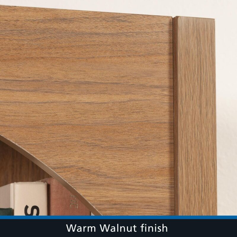Mainstays 5 Shelf Westley Arch Bookcase, Warm Walnut Finish - Image 8