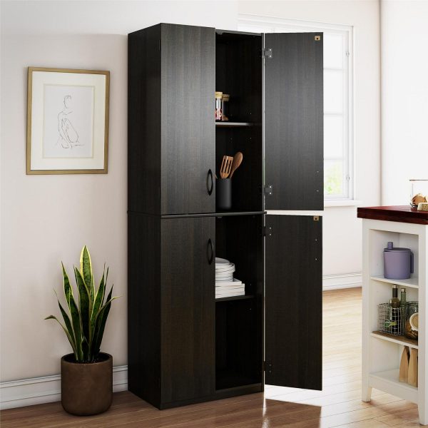 Mainstays 72  4-Door Storage Cabinet, Espresso