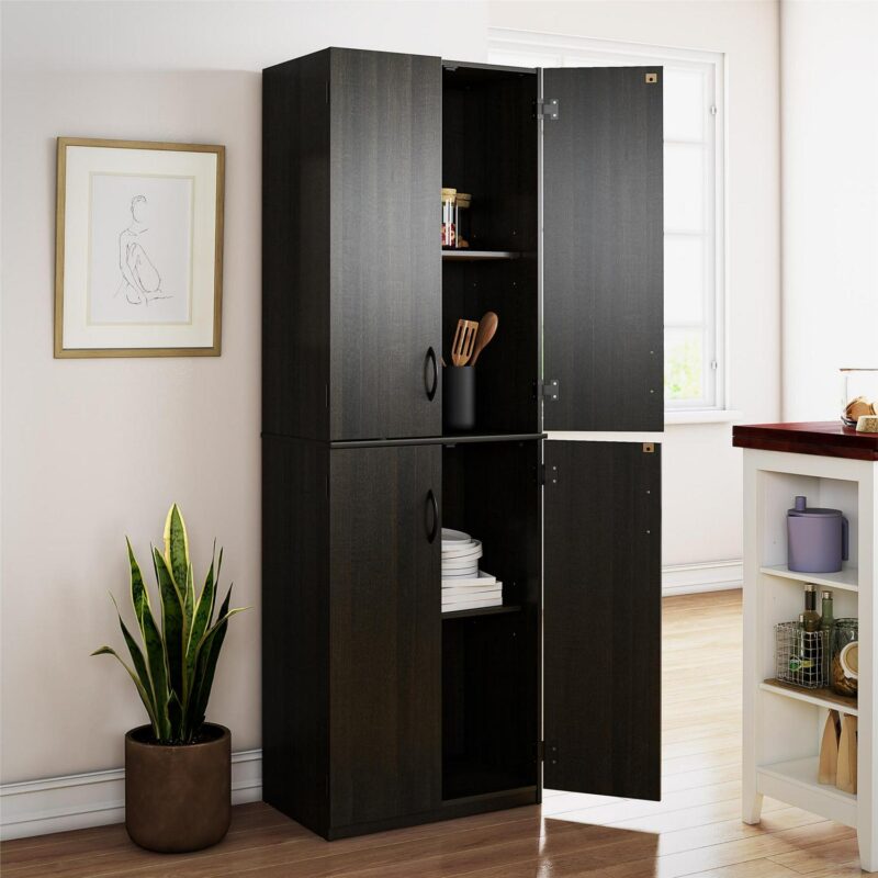 Mainstays 72  4-Door Storage Cabinet, Espresso
