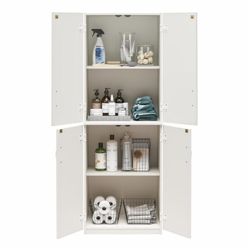 Mainstays 72  4-Door Cabinet, White - Image 15