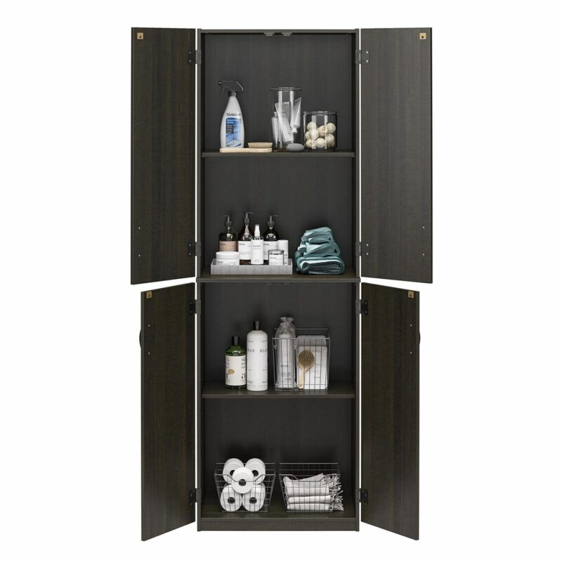 Mainstays 72  4-Door Storage Cabinet, Espresso - Image 7