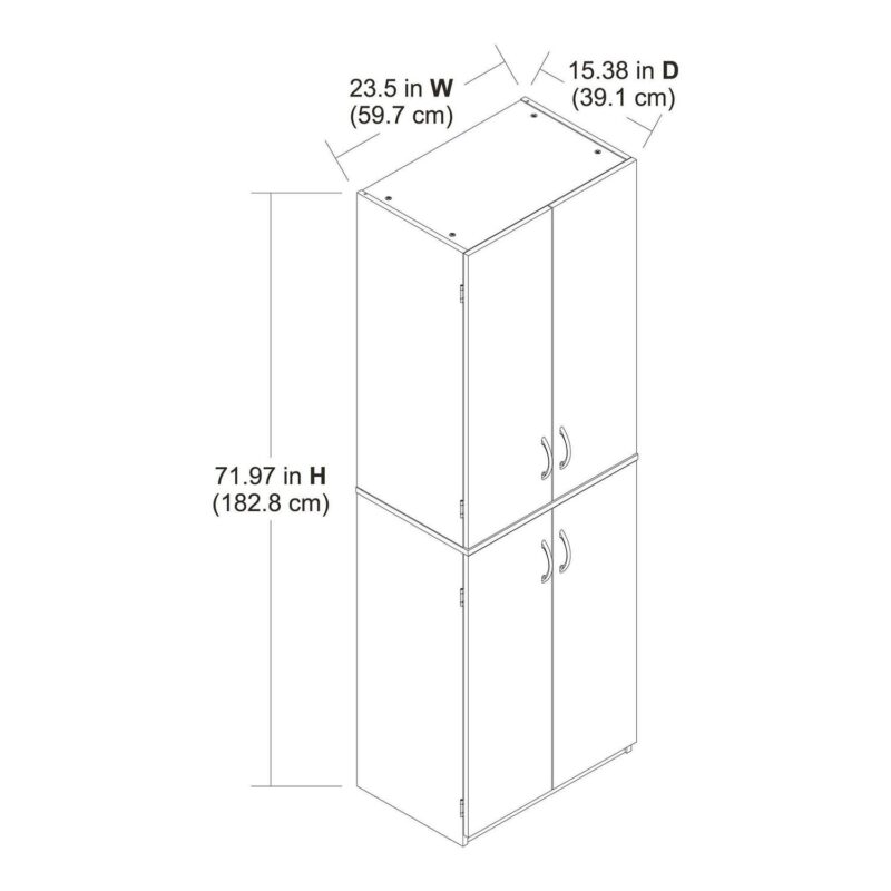 Mainstays 72  4-Door Cabinet, White - Image 16