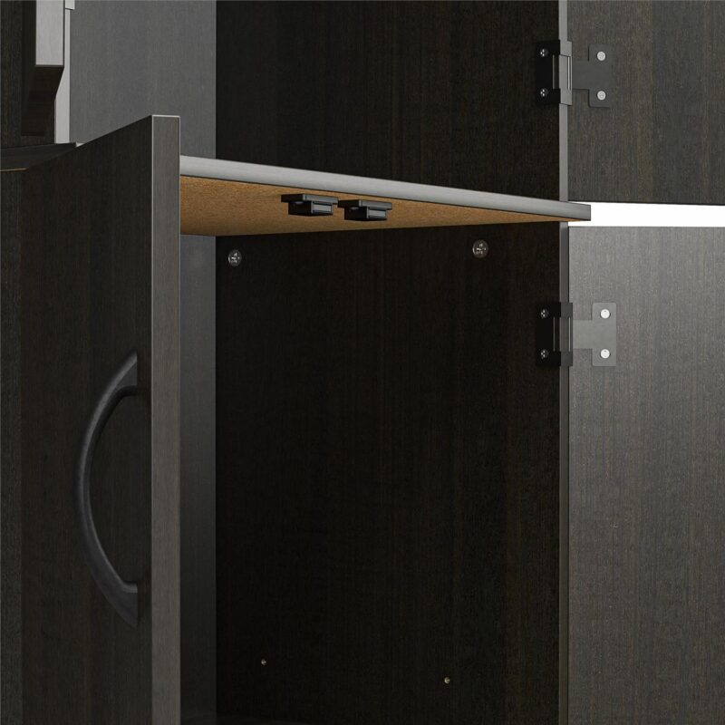 Mainstays 72  4-Door Storage Cabinet, Espresso - Image 11